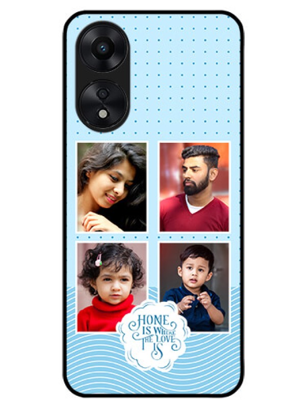 Custom Oppo A78 5G Custom Glass Phone Case - Cute love quote with 4 pic upload Design