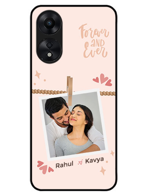 Custom Oppo A78 5G Custom Glass Phone Case - Forever and ever love Design