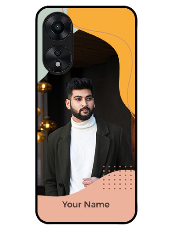 Custom Oppo A78 5G Personalized Glass Phone Case - Tri-coloured overlay design