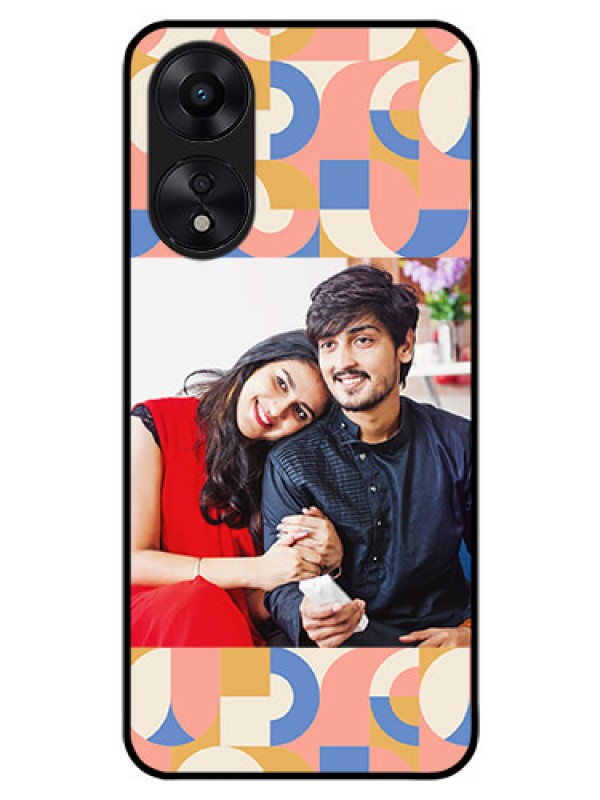 Custom Oppo A78 5G Photo Printing on Glass Case - Semi-circle Maze Pattern Design