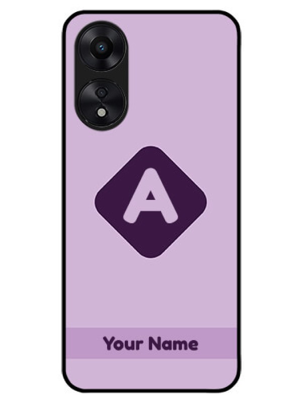 Custom Oppo A78 5G Custom Glass Mobile Case - Custom Letter in curved badge Design