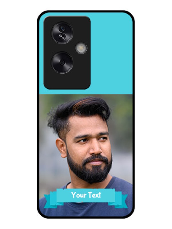 Custom Oppo A79 5G Custom Glass Phone Case - Blue Color Design
