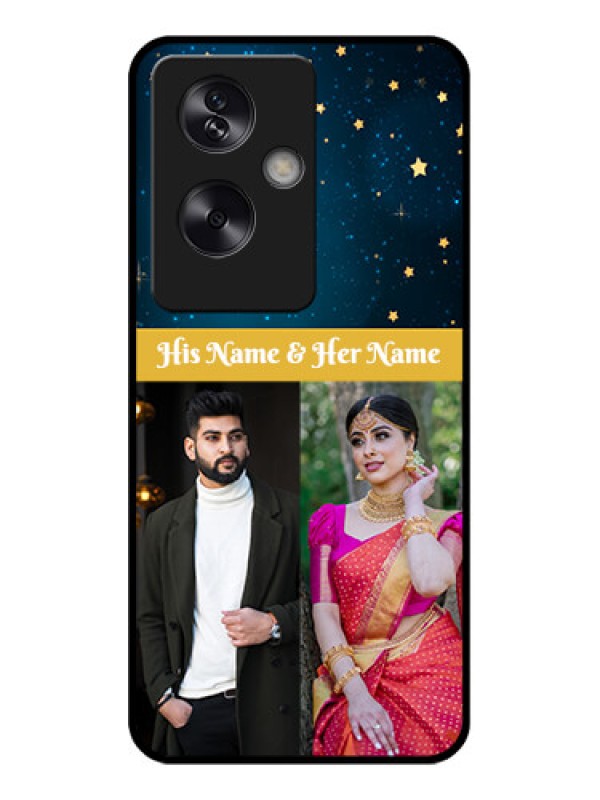 Custom Oppo A79 5G Custom Glass Phone Case - Galaxy Stars Backdrop Design