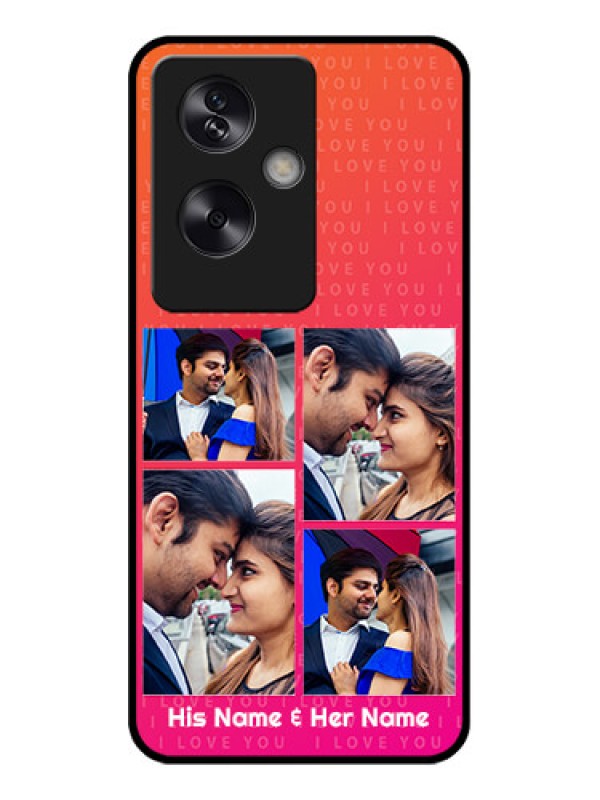 Custom Oppo A79 5G Custom Glass Phone Case - I Love You Pink Design