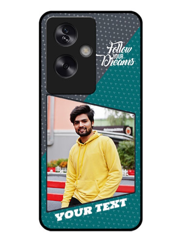 Custom Oppo A79 5G Custom Glass Phone Case - Background Pattern Design With Quote