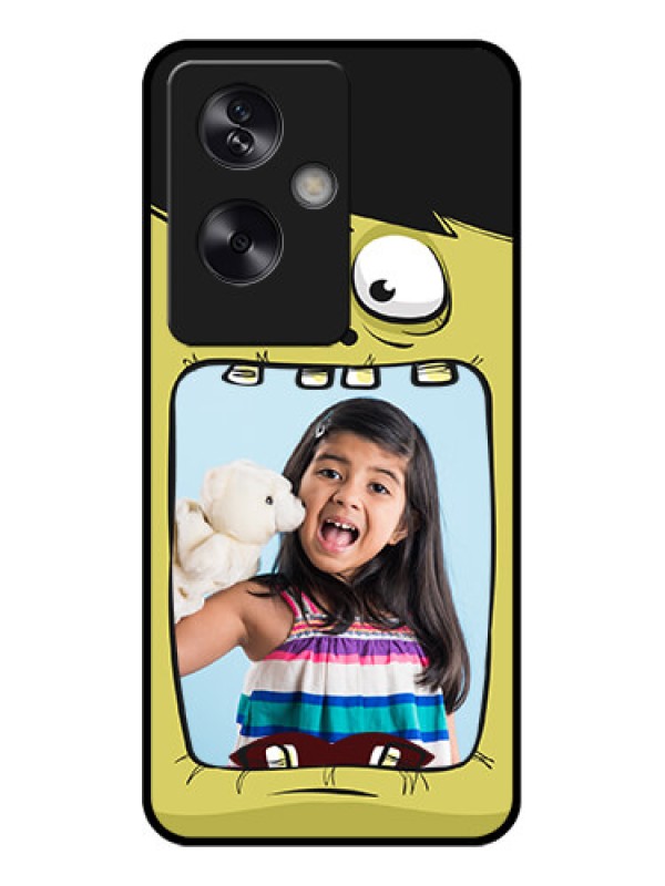 Custom Oppo A79 5G Custom Glass Phone Case - Cartoon Monster Back Case Design