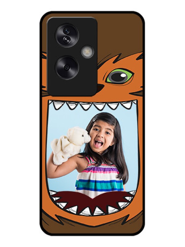 Custom Oppo A79 5G Custom Glass Phone Case - Owl Monster Back Case Design