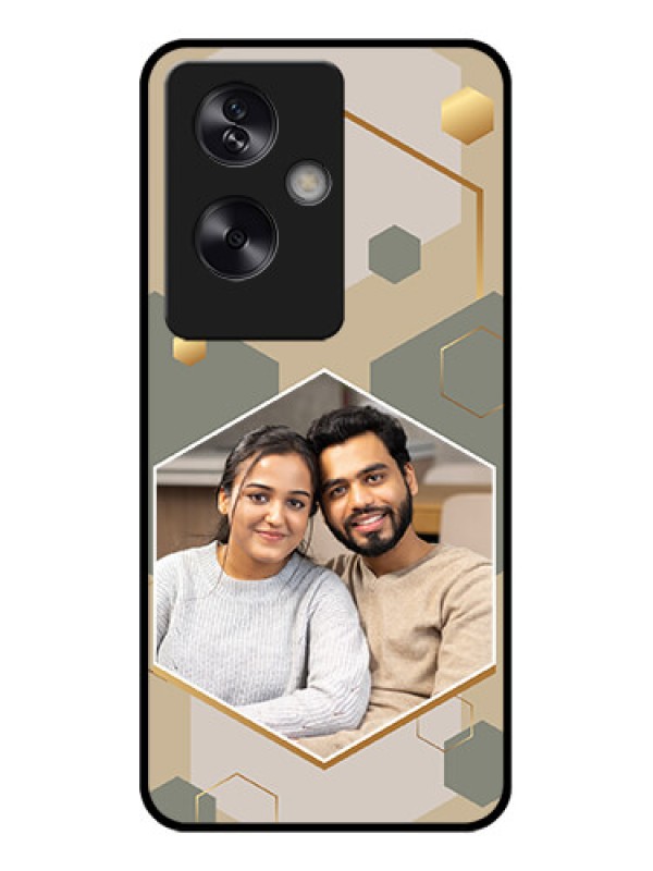 Custom Oppo A79 5G Custom Glass Phone Case - Stylish Hexagon Pattern Design