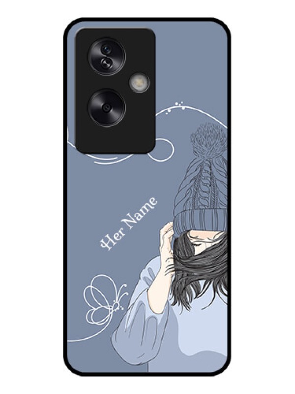 Custom Oppo A79 5G Custom Glass Phone Case - Girl In Winter Outfit Design