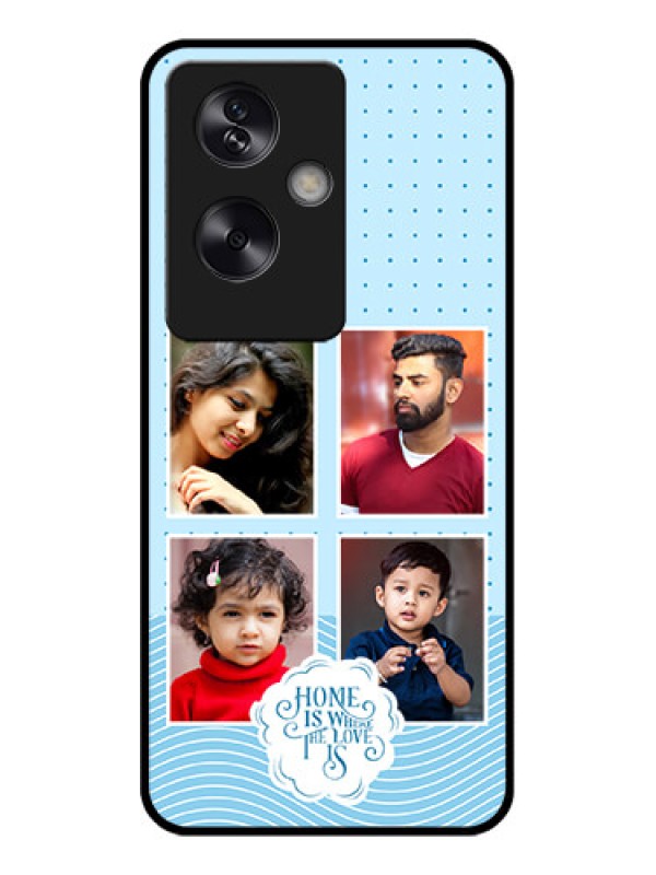 Custom Oppo A79 5G Custom Glass Phone Case - Cute Love Quote With 4 Pic Upload Design