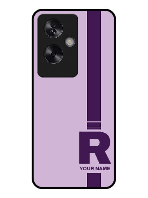 Custom Oppo A79 5G Custom Glass Phone Case - Simple Dual Tone Stripe With Name Design