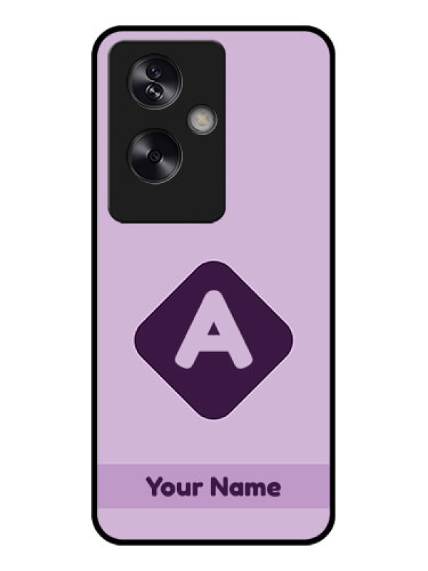 Custom Oppo A79 5G Custom Glass Phone Case - Custom Letter In Curved Badge Design