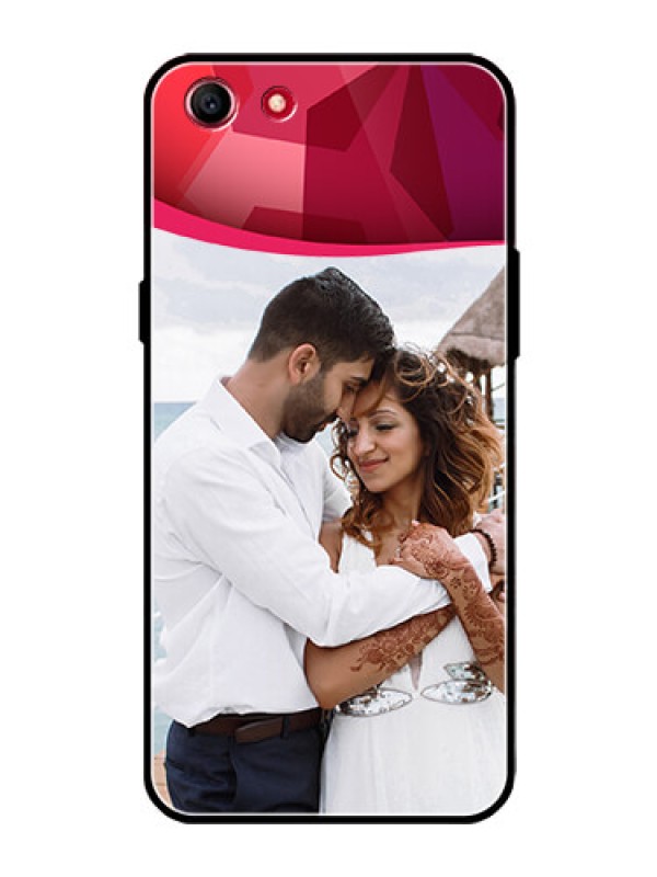 Custom Oppo A83 Custom Glass Mobile Case  - Red Abstract Design
