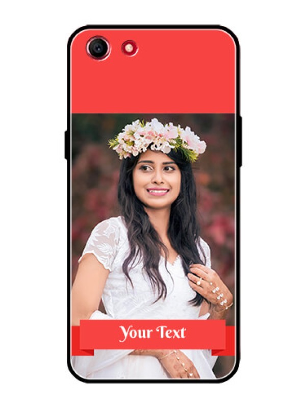 Custom Oppo A83 Custom Glass Phone Case  - Simple Red Color Design