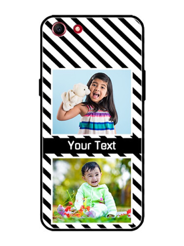 Custom Oppo A83 Photo Printing on Glass Case  - Black And White Stripes Design