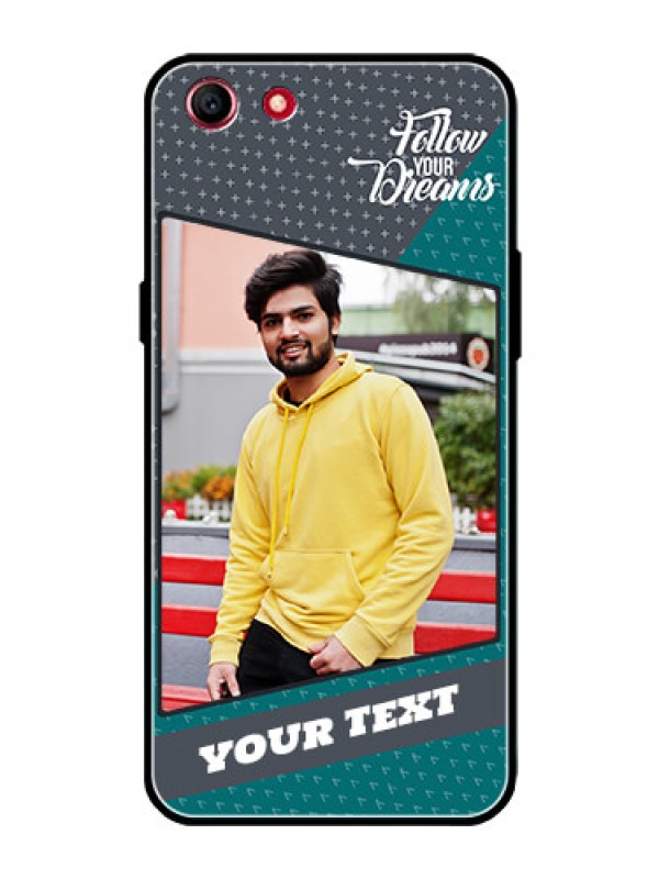 Custom Oppo A83 Personalized Glass Phone Case  - Background Pattern Design with Quote