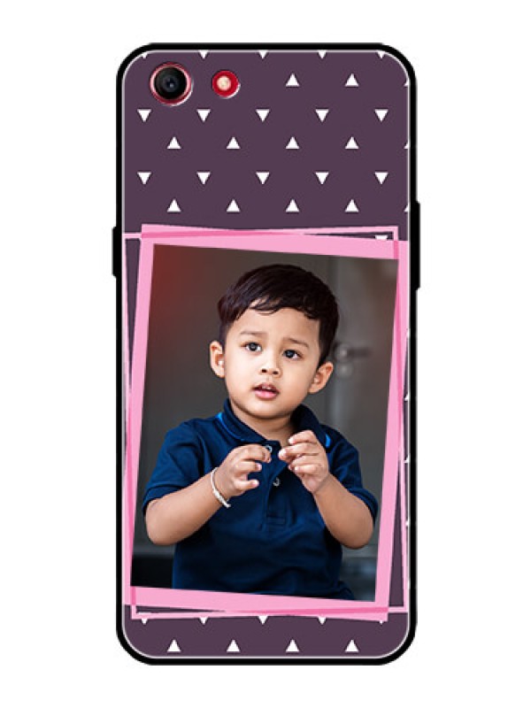 Custom Oppo A83 Custom Glass Mobile Case  - Triangle Pattern Dotted Design