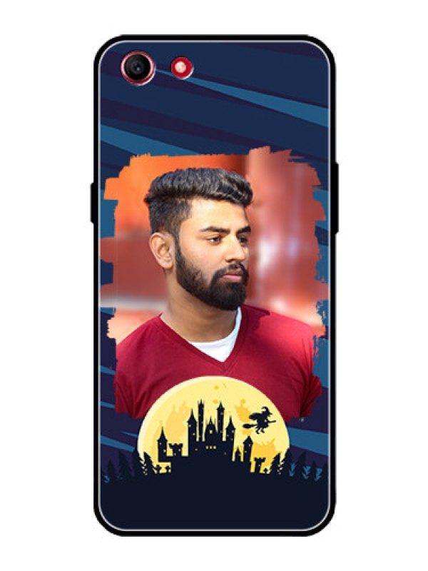Custom Oppo A83 Photo Printing on Glass Case  - Halloween Witch Design 