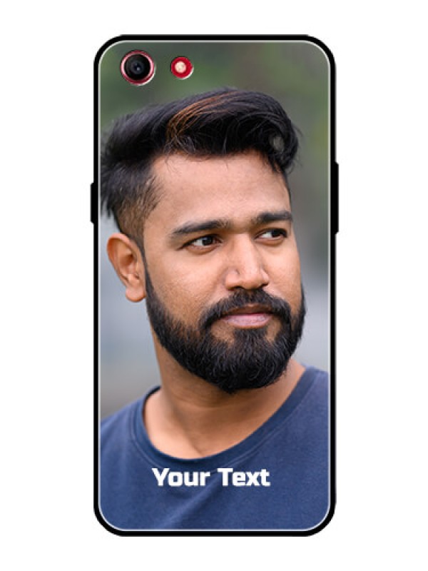 Custom Oppo A83 Glass Mobile Cover: Photo with Text