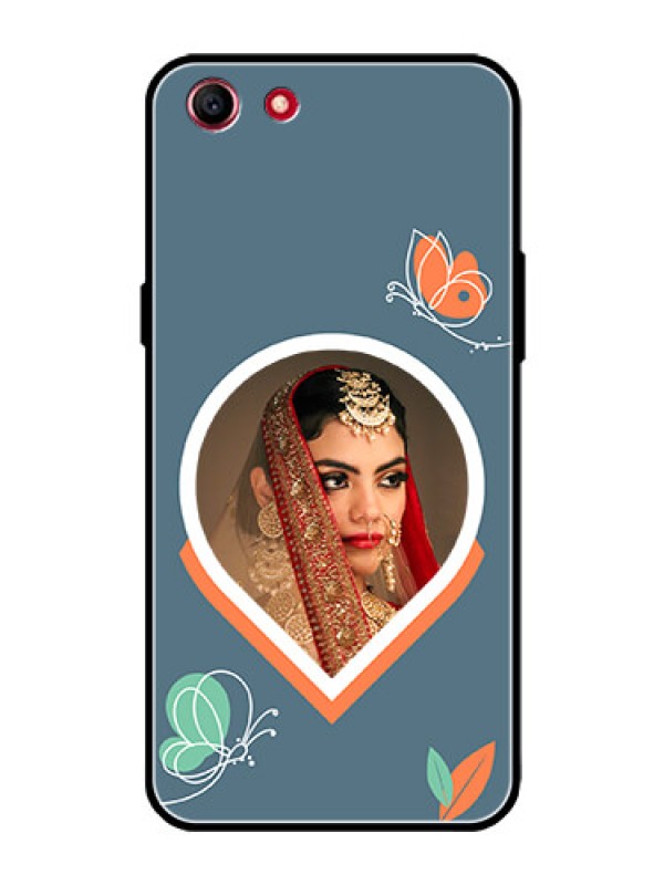 Custom Oppo A83 Custom Glass Mobile Case - Droplet Butterflies Design