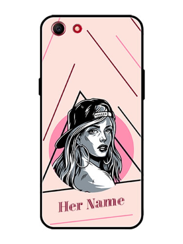 Custom Oppo A83 Personalized Glass Phone Case - Rockstar Girl Design