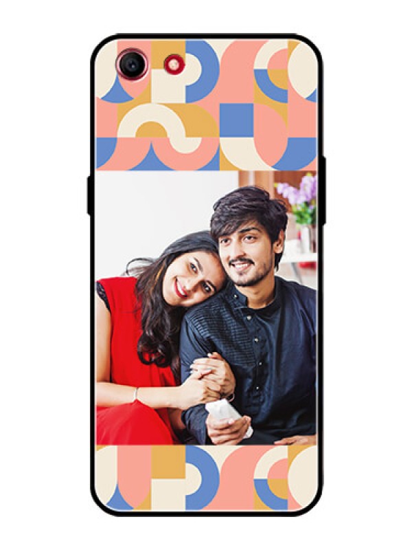 Custom Oppo A83 Photo Printing on Glass Case - Semi-circle Maze Pattern Design