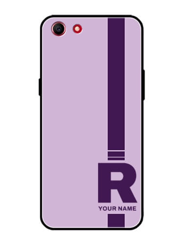Custom Oppo A83 Photo Printing on Glass Case - Simple dual tone stripe with name Design