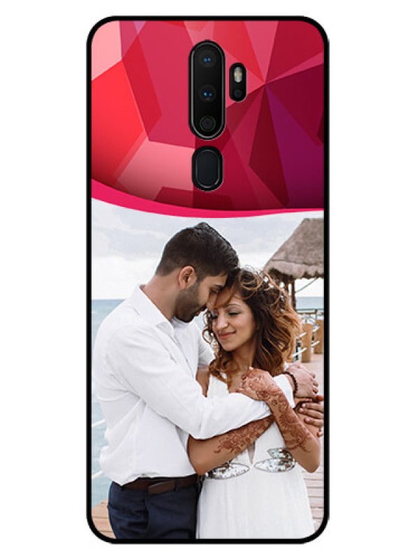 Custom Oppo A9 2020 Custom Glass Mobile Case  - Red Abstract Design