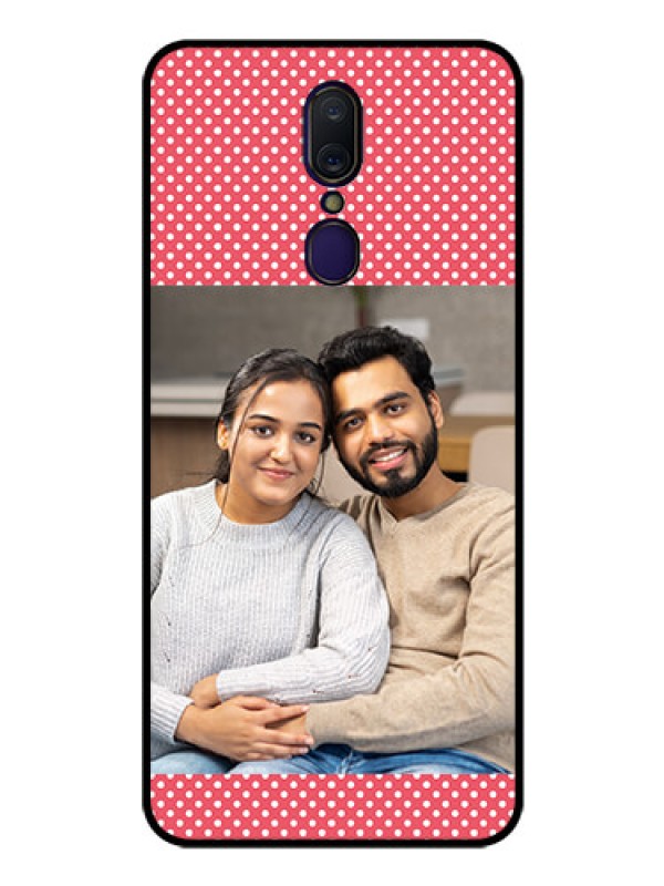 Custom Oppo A9 Custom Glass Phone Case  - White Dotted Design