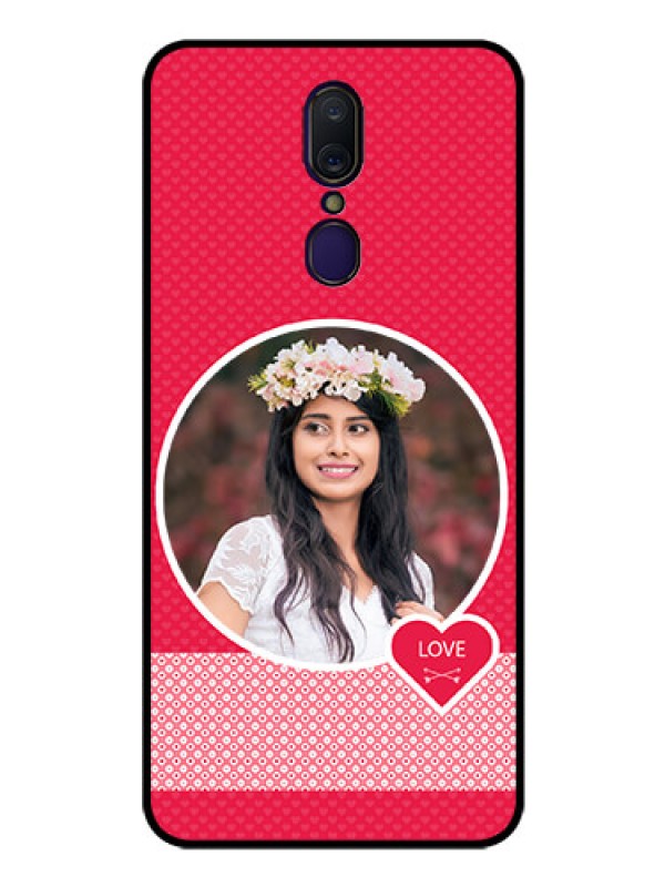 Custom Oppo A9 Personalised Glass Phone Case  - Pink Pattern Design
