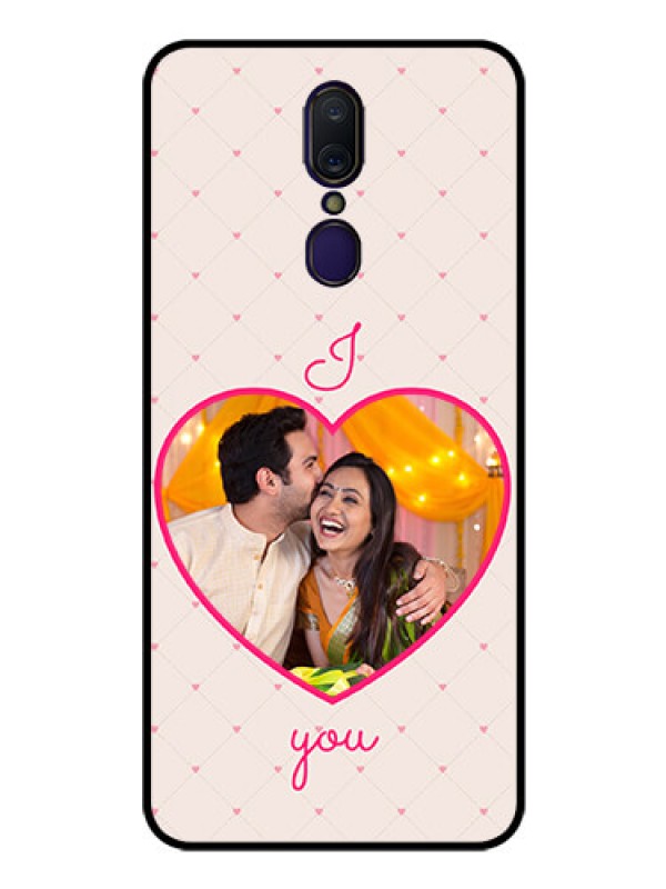 Custom Oppo A9 Custom Glass Mobile Case  - Heart Shape Design