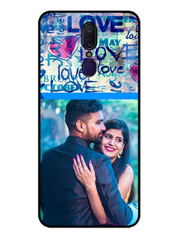 Custom Oppo A9 Custom Glass Mobile Case  - Colorful Love Design