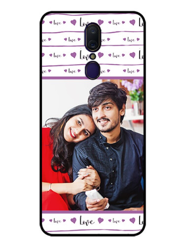 Custom Oppo A9 Custom Glass Mobile Case  - Couples Heart Design