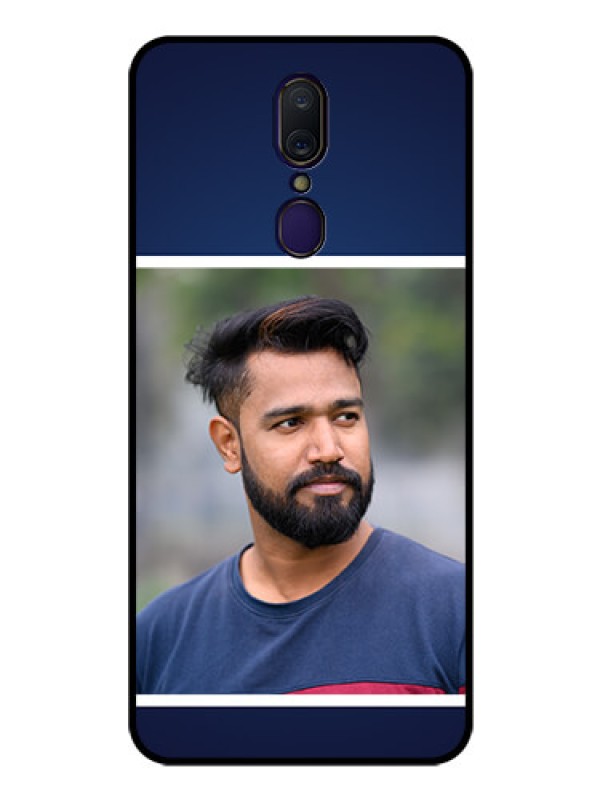Custom Oppo A9 Personalized Glass Phone Case  - Simple Royal Blue Design