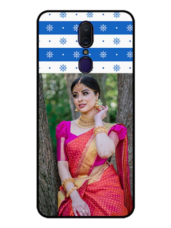 Custom Oppo A9 Photo Printing on Glass Case  - Snow Pattern Design