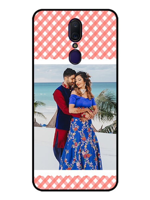 Custom Oppo A9 Personalized Glass Phone Case  - Pink Pattern Design