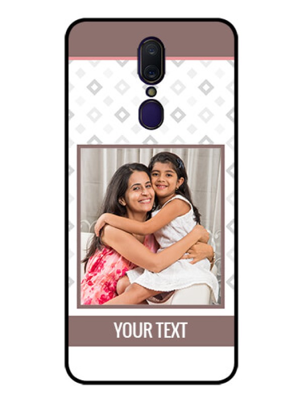 Custom Oppo A9 Photo Printing on Glass Case  - Simple Diamond Design