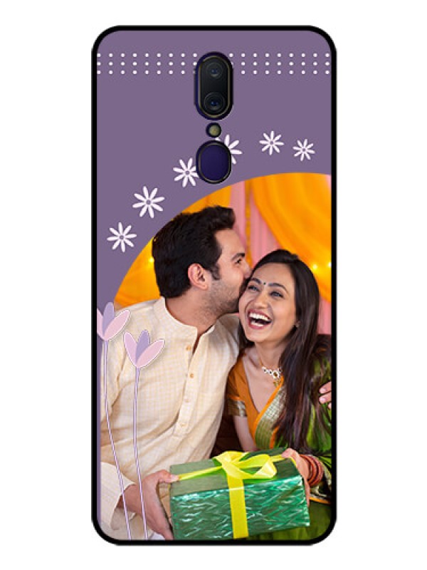 Custom Oppo A9 Custom Glass Mobile Case  - Lavender flowers design 