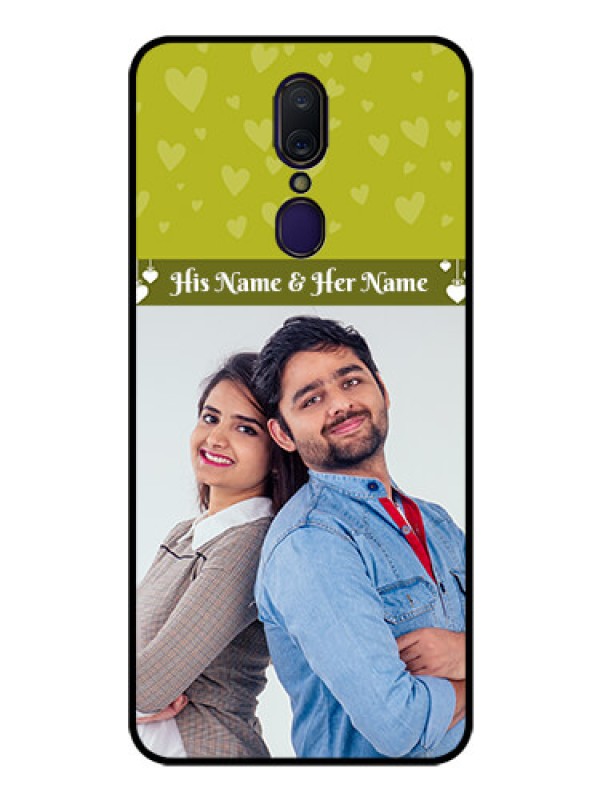 Custom Oppo A9 Custom Glass Phone Case  - You & Me Heart Design