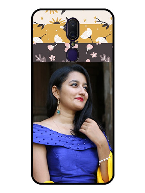 Custom Oppo A9 Custom Glass Phone Case  - Stylish Floral Design