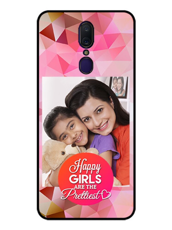 Custom Oppo A9 Photo Printing on Glass Case  - Abstract Triangle Design
