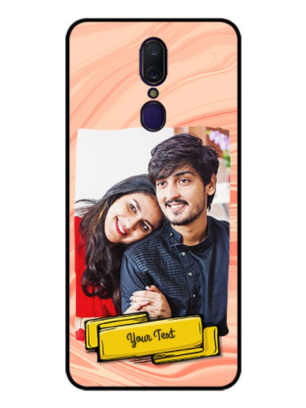 Custom Oppo A9 Personalized Glass Phone Case  - Marble Texture Design