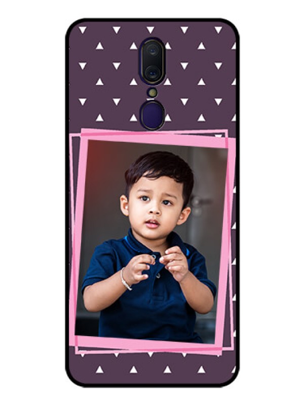 Custom Oppo A9 Custom Glass Mobile Case  - Triangle Pattern Dotted Design