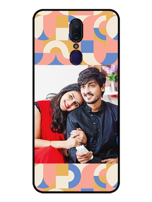 Custom Oppo A9 Photo Printing on Glass Case - Semi-circle Maze Pattern Design