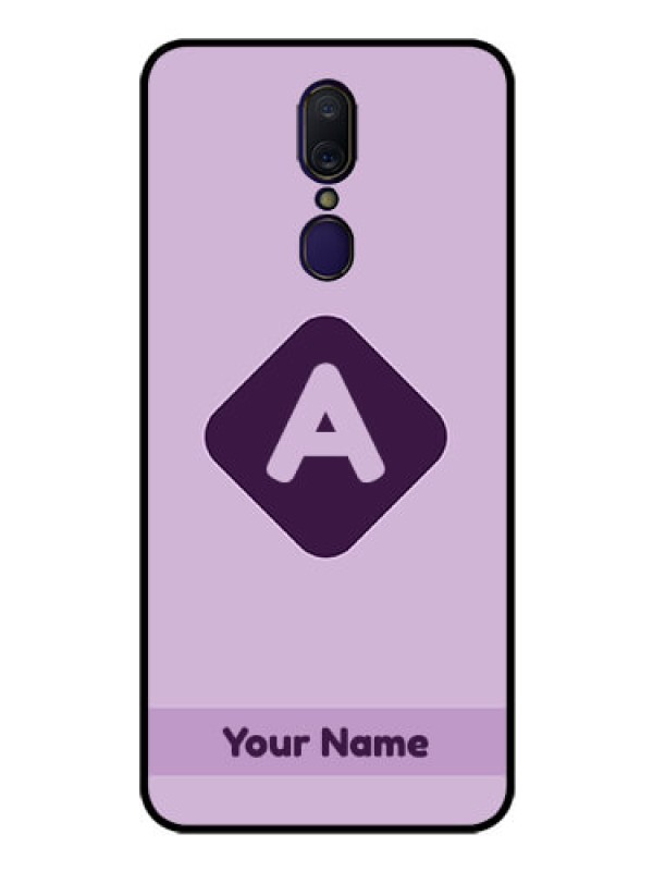 Custom Oppo A9 Custom Glass Mobile Case - Custom Letter in curved badge Design