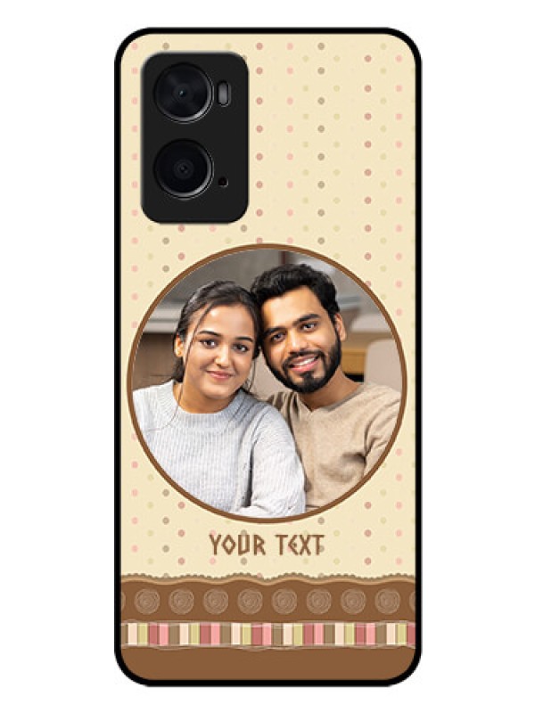 Custom Oppo A96 Custom Glass Mobile Case - Brown Dotted Mobile Case Design