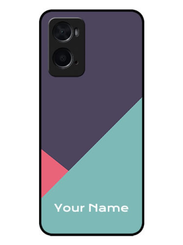 Custom Oppo A96 Custom Glass Mobile Case - Tri Color abstract Design