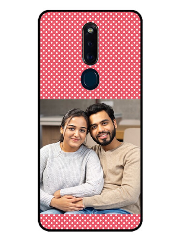 Custom Oppo F11 Pro Custom Glass Phone Case  - White Dotted Design