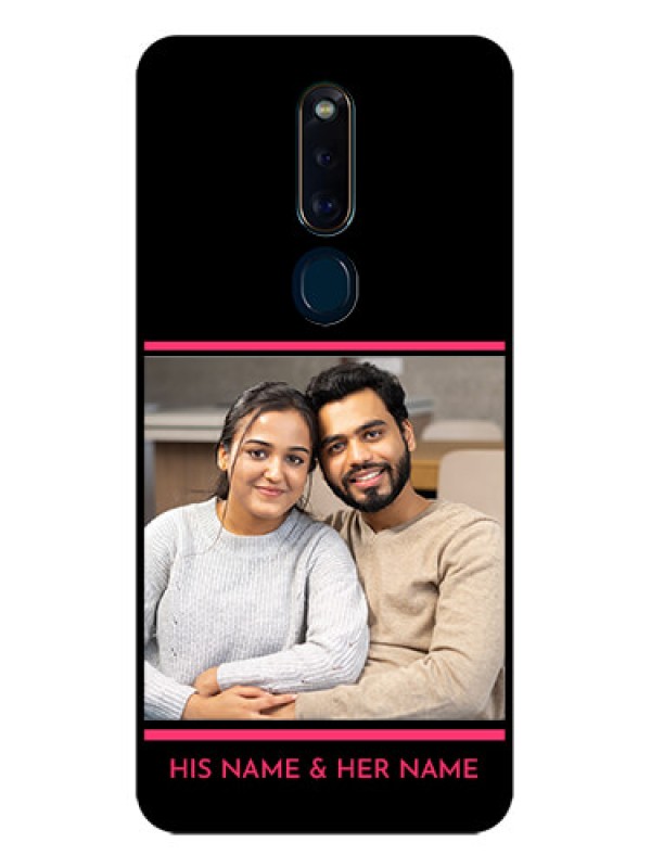 Custom Oppo F11 Pro Custom Glass Mobile Case  - with Add Text Design