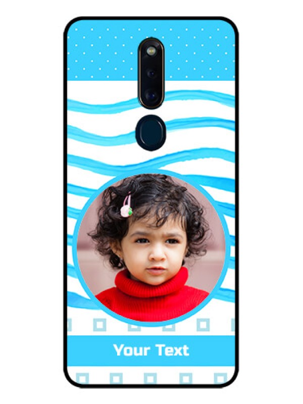 Custom Oppo F11 Pro Custom Glass Phone Case  - Simple Blue Case Design